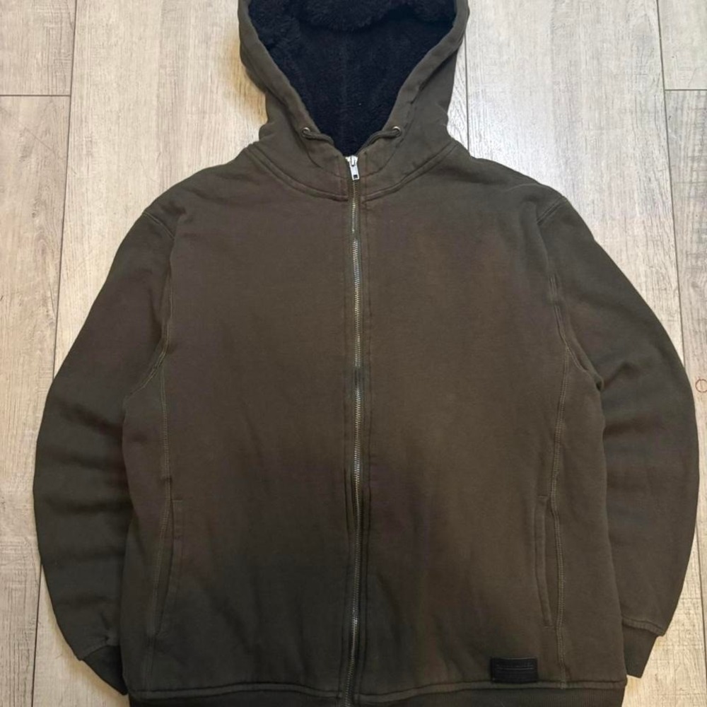 Khaki green‎ Union Label zip up hoodie woman size m
